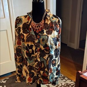 Chic Multicolor Floral Women's Blouse